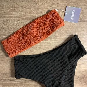 Missguided Swim - Rust Crinkle Bandeau Bikini Top Missguided Swim - Rust Crinkle Bandeau Bikini Top